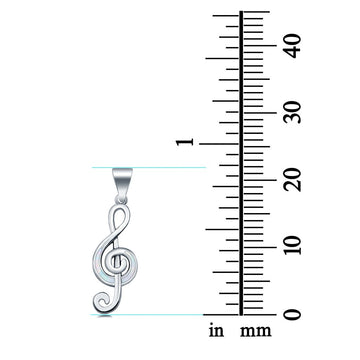 Musical Note Pendant Charm Lab Created White Opal Solid 925 Sterling Silver
